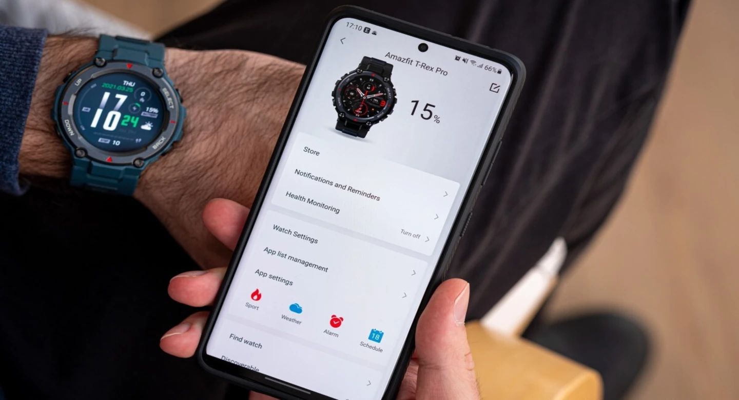 نرم افزار ساعت هوشمند Amazfit T-Rex Pro